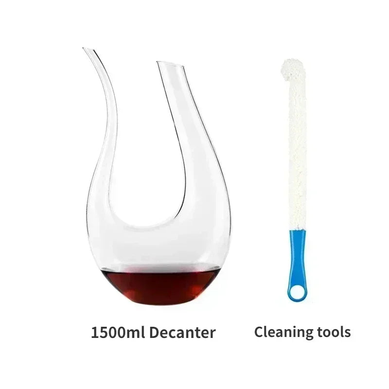 High Grade 1500ML Crystal U-Shaped Wine Decanter Gift Box Harp Swan Decanter Creative Wine Separator Wine Set Decanter Set