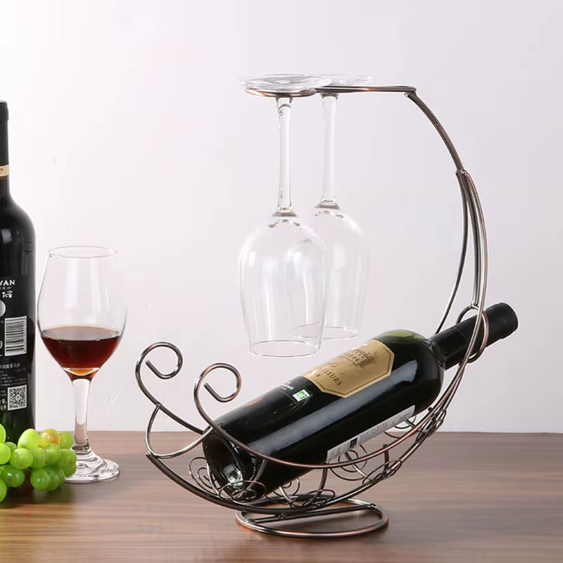 Metal Wine Rack Hanging Wine Glass Holder Bar Stand Bracket Retro Creative Restaurant Display Stand