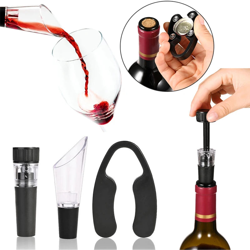 3Pcs Wine Accessories Set Includes Foil Cutter Wine Pourer and Vacuum Wine Stopper for Bottles Bar Accessories Wine Lovers