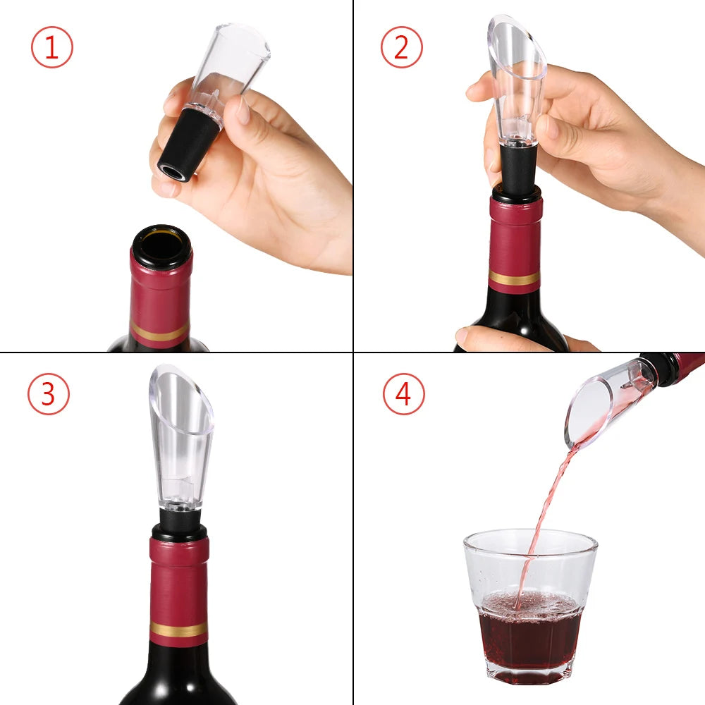 3Pcs Wine Accessories Set Includes Foil Cutter Wine Pourer and Vacuum Wine Stopper for Bottles Bar Accessories Wine Lovers
