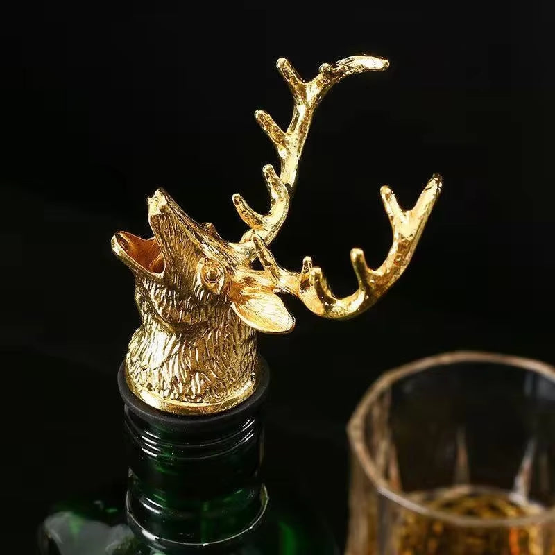 Deer Head Wine Mouth Deer Head Wine Guide Pour Wine Stopper Zinc Alloy Wine Stopper Bartender Tool Wine Accessories