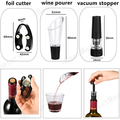 3Pcs Wine Accessories Set Includes Foil Cutter Wine Pourer and Vacuum Wine Stopper for Bottles Bar Accessories Wine Lovers