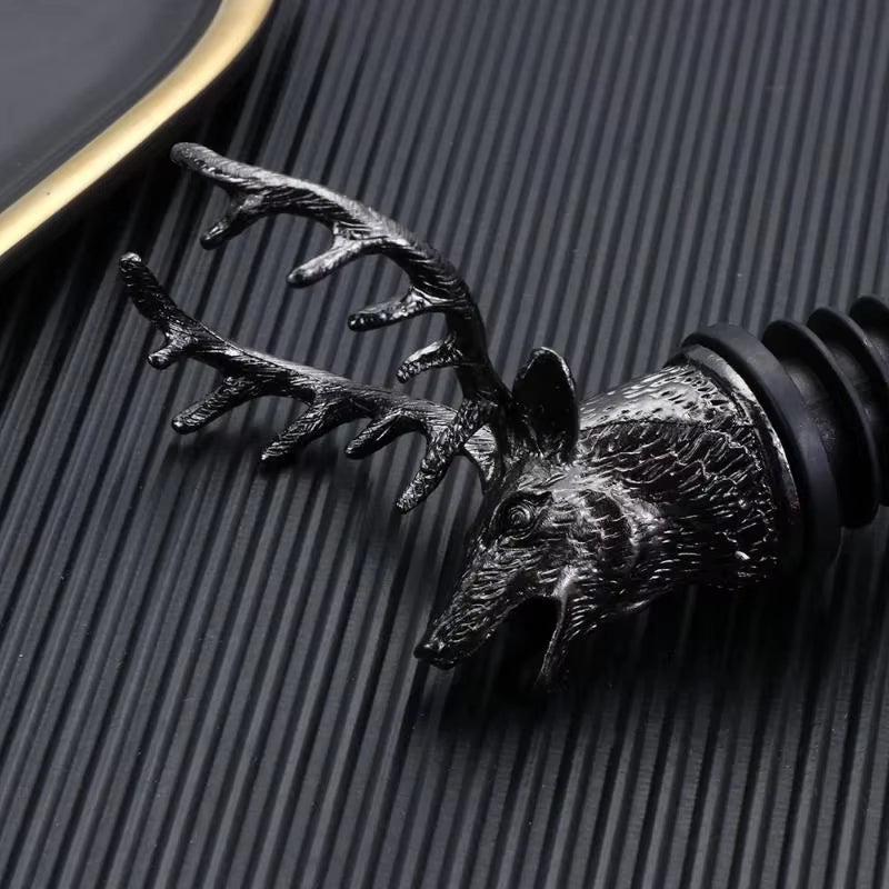 Deer Head Wine Mouth Deer Head Wine Guide Pour Wine Stopper Zinc Alloy Wine Stopper Bartender Tool Wine Accessories