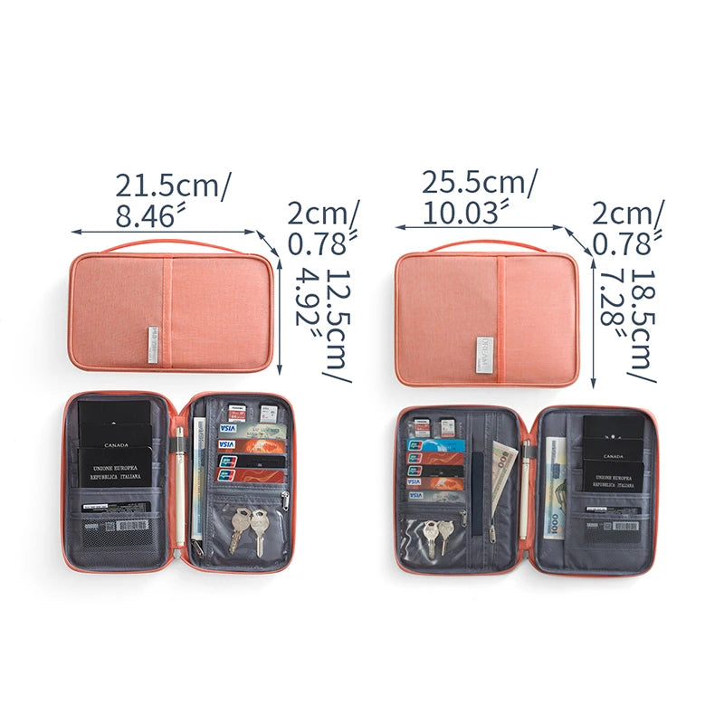 Waterproof Passport Holder Travel Wallet Big Credit Card Wallets Organizer Travel Accessories Document Bag Cardholder