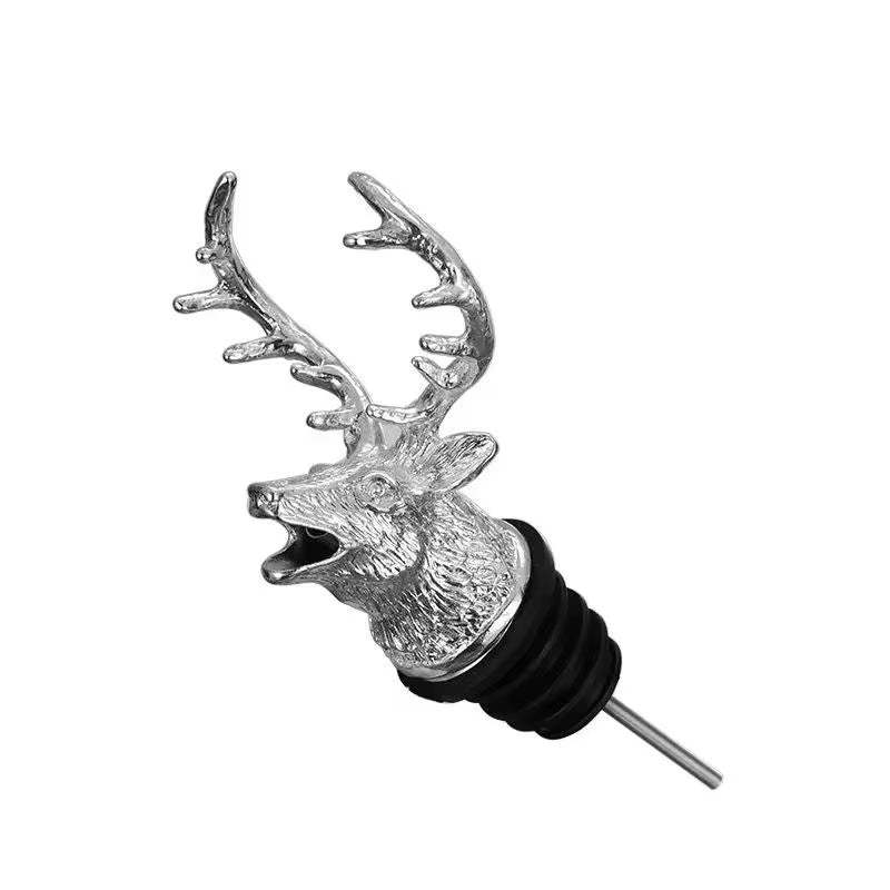 Deer Head Wine Mouth Deer Head Wine Guide Pour Wine Stopper Zinc Alloy Wine Stopper Bartender Tool Wine Accessories