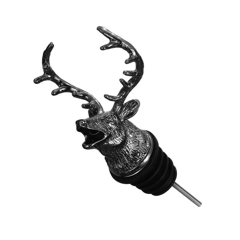 Deer Head Wine Mouth Deer Head Wine Guide Pour Wine Stopper Zinc Alloy Wine Stopper Bartender Tool Wine Accessories